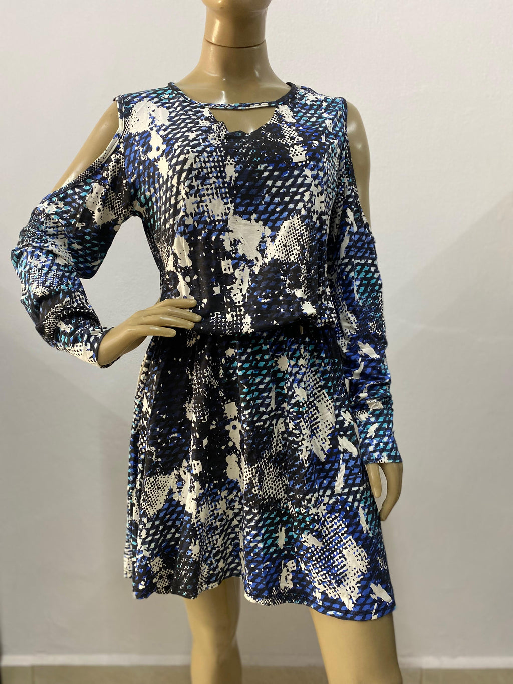 Vestido Feminino Curto Estampado Azul Cobra