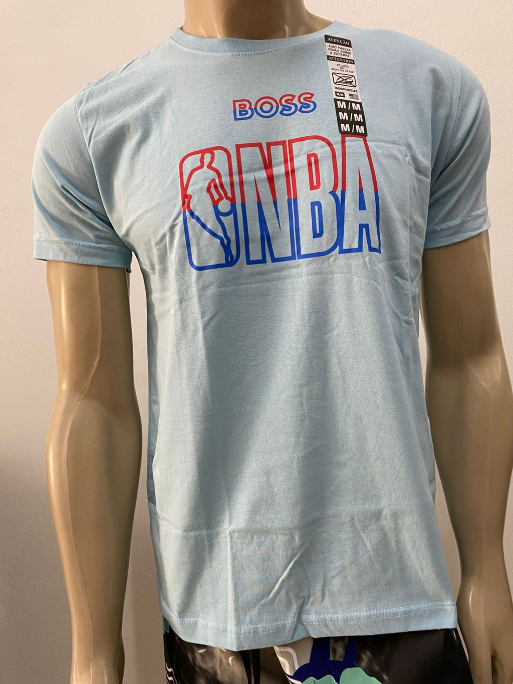 Camiseta Masculina Boss Azul Claro