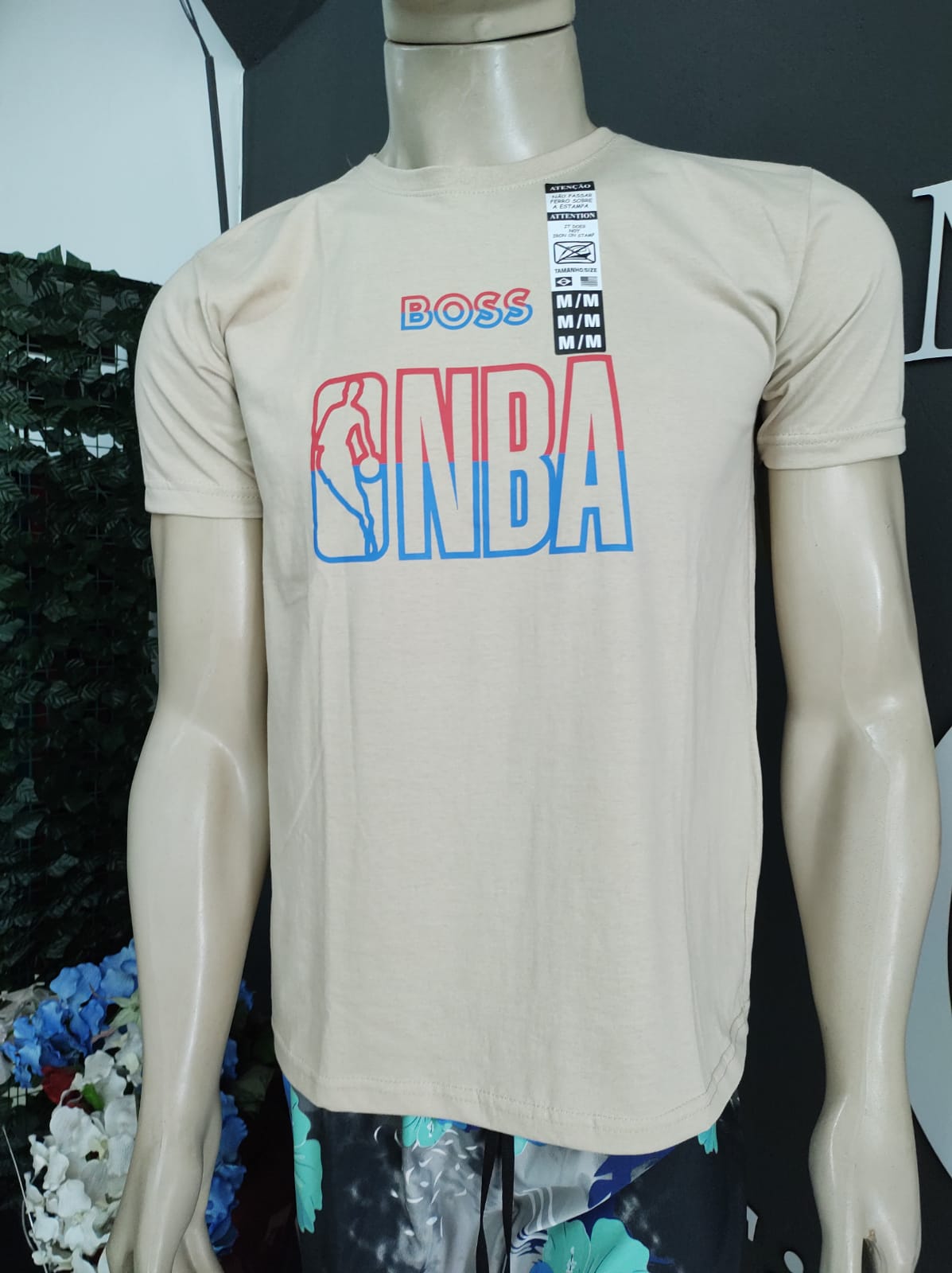 Camiseta Masculina NBA Bege