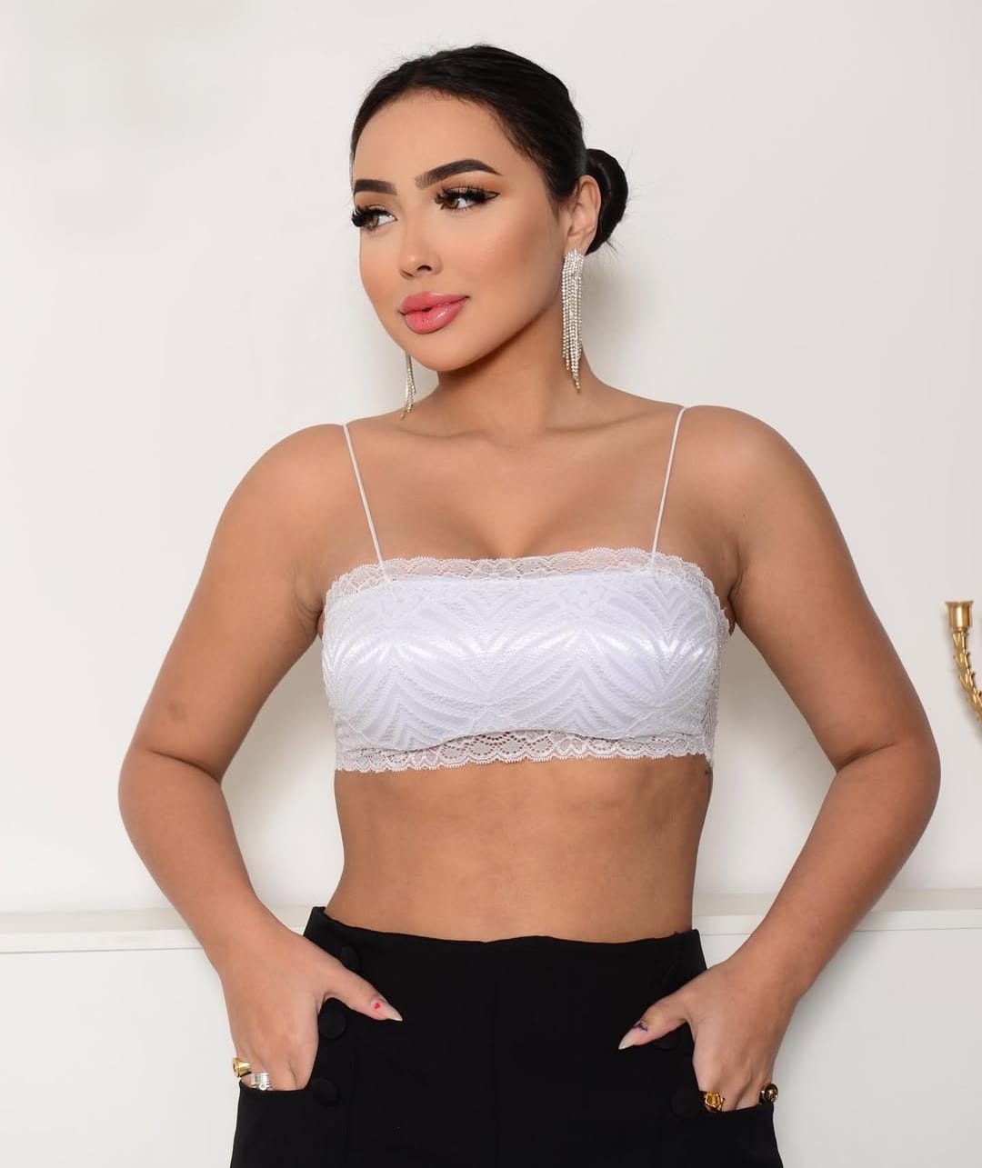 Top Faixa Renda Fashion com Toque Sexy