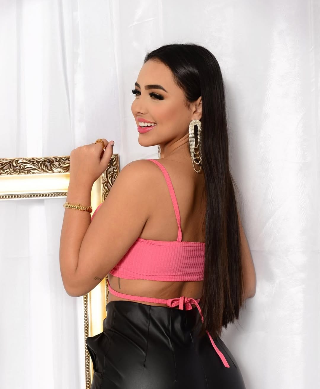 Cropped Canelado Fenda Amarração