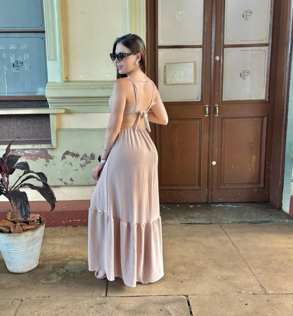 Vestido Longo de Alcinha Duna Cici com Abertura