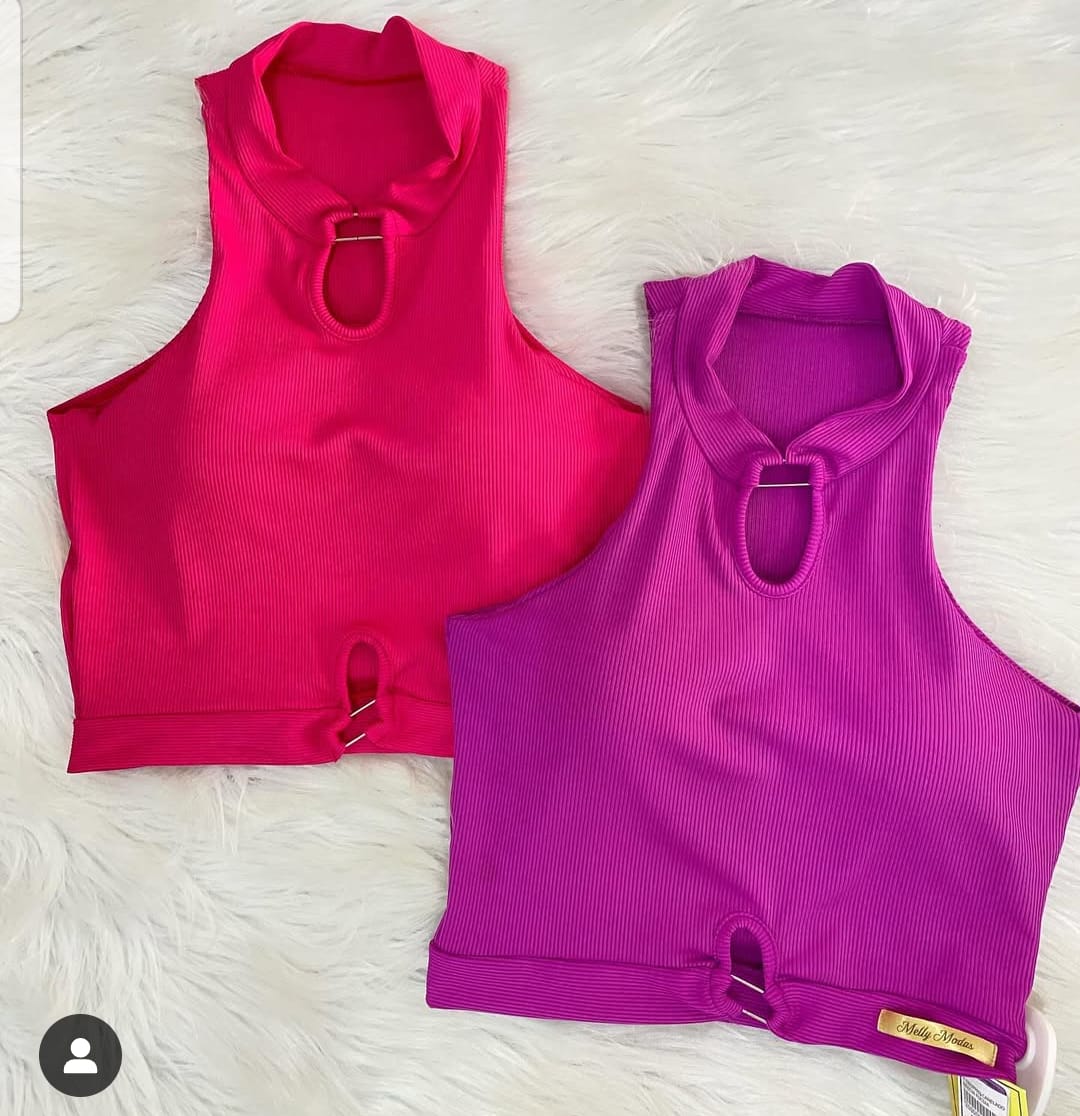 Cropped Canelado Grécia Abertura Estilo Moderno