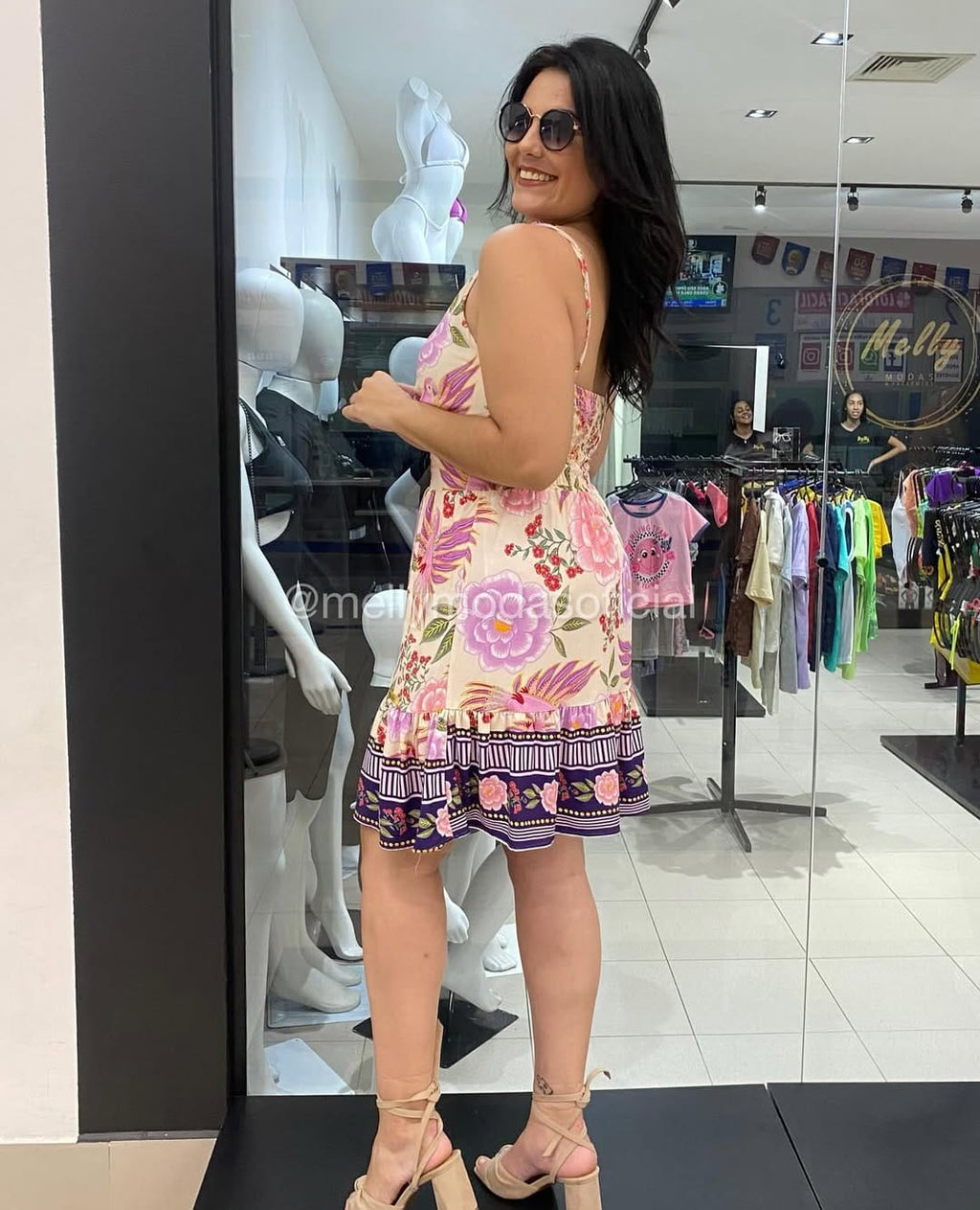 Vestido Alcinha Estampado Farm Delicadeza no Look