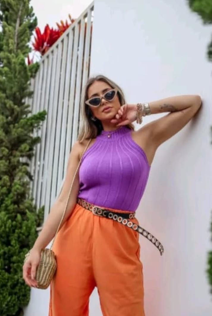 Blusa Garrafinha Tricot com Gola Jaqueline