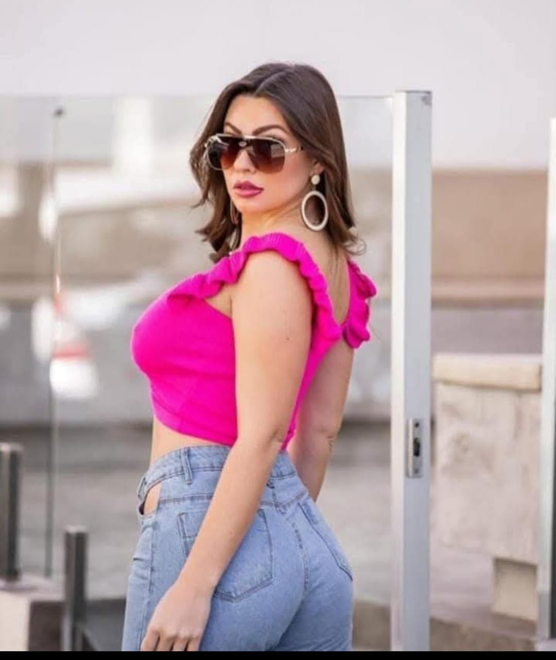 Cropped Feminino Tricot Alça Babado Estilo Moderno