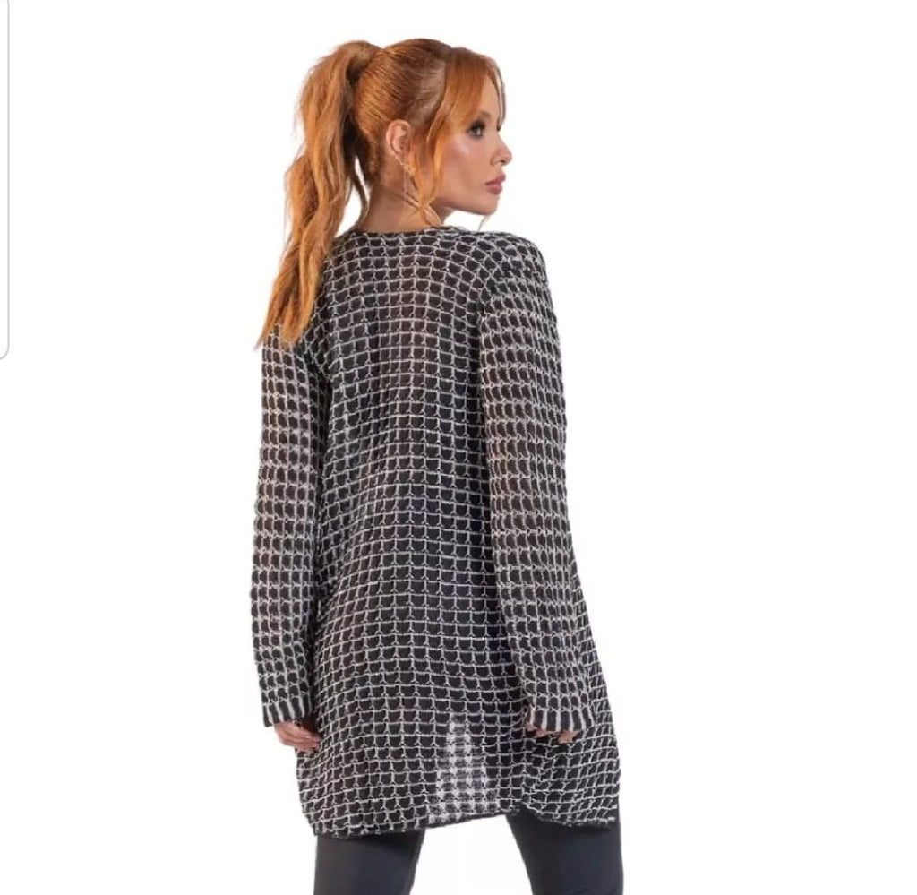 Cardigã de Lã Moda Feminina Quentinha e Sofisticada