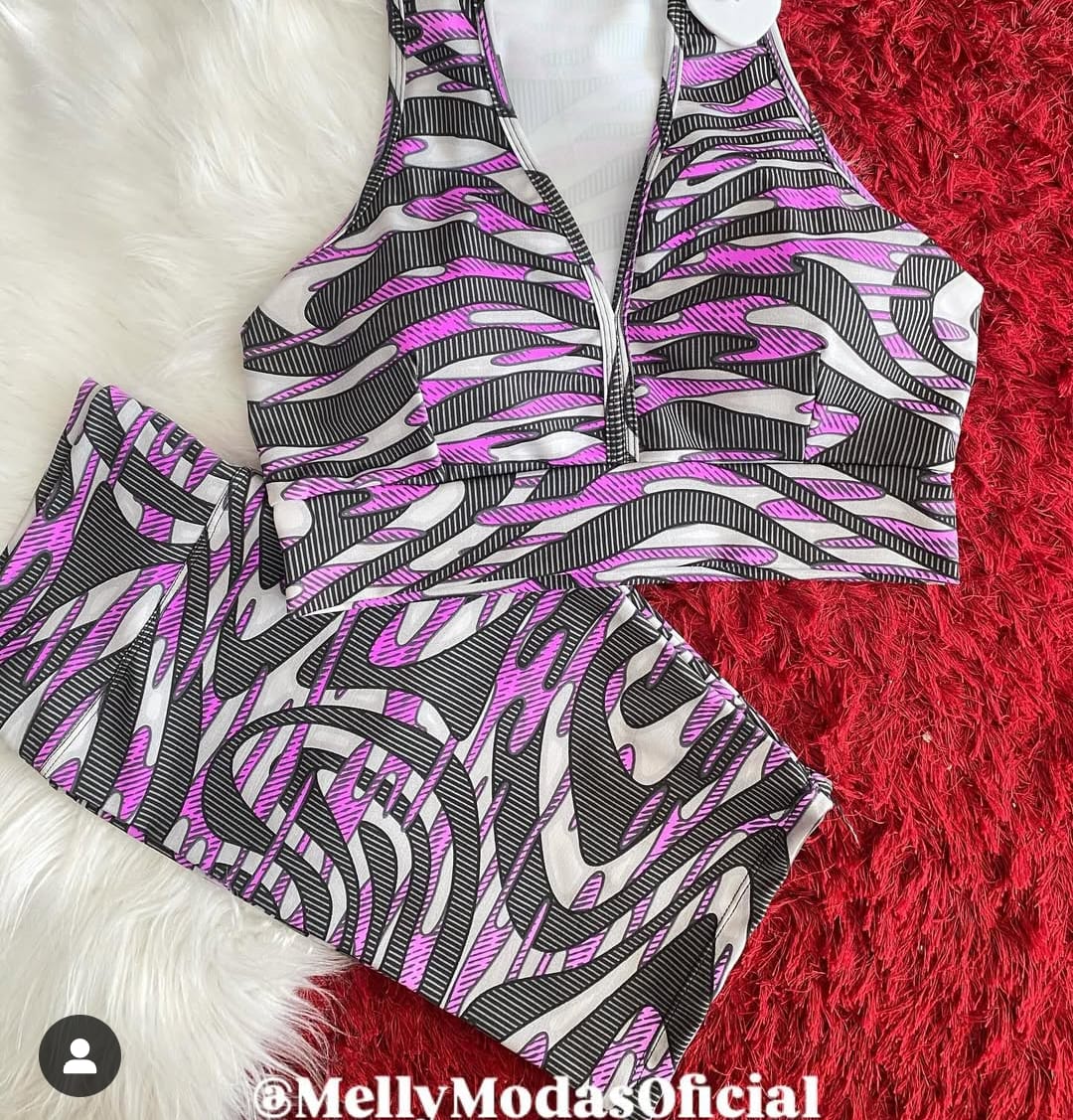 Conjunto Feminino Bella Fitnnes Estampado Plus Size G3