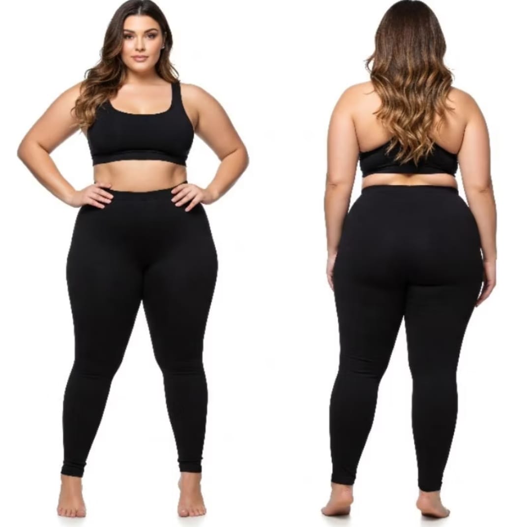 Calça Legging Plus Size Feminina Black