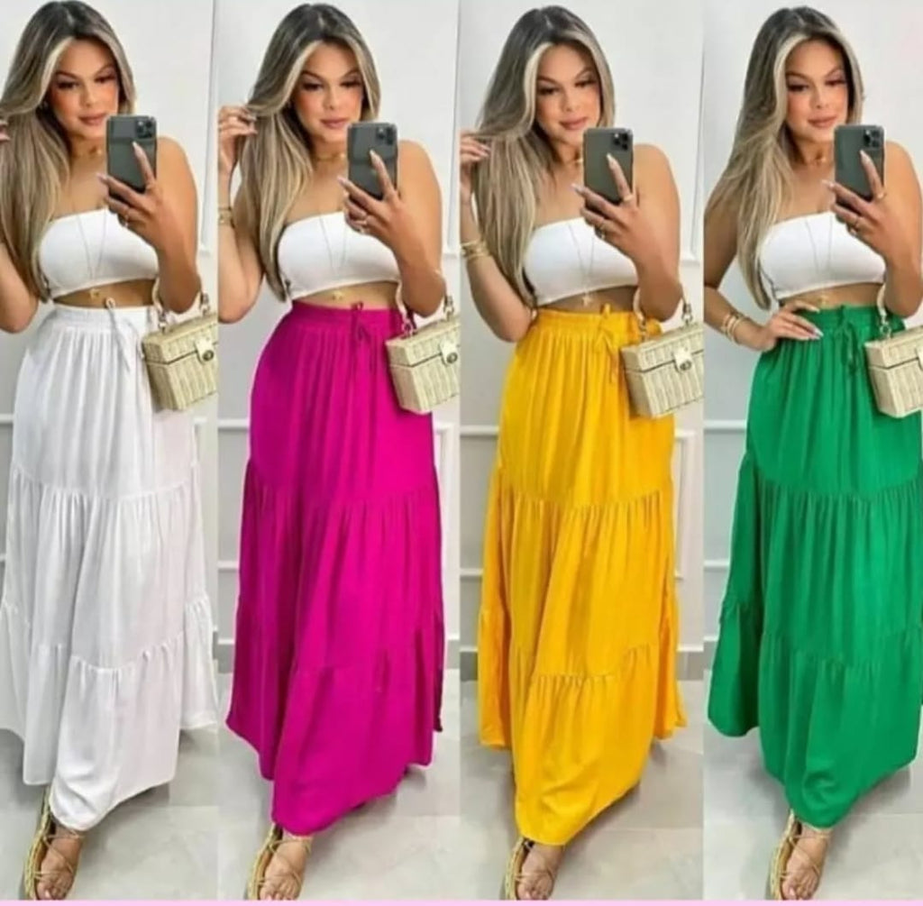 Saia Longa Feminina 3 Marias Romântica Fluida e Atemporal