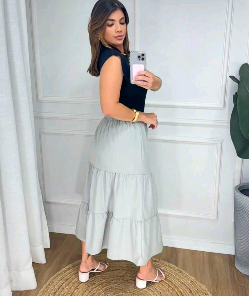 Saia Longa Feminina 3 Marias Romântica Fluida e Atemporal