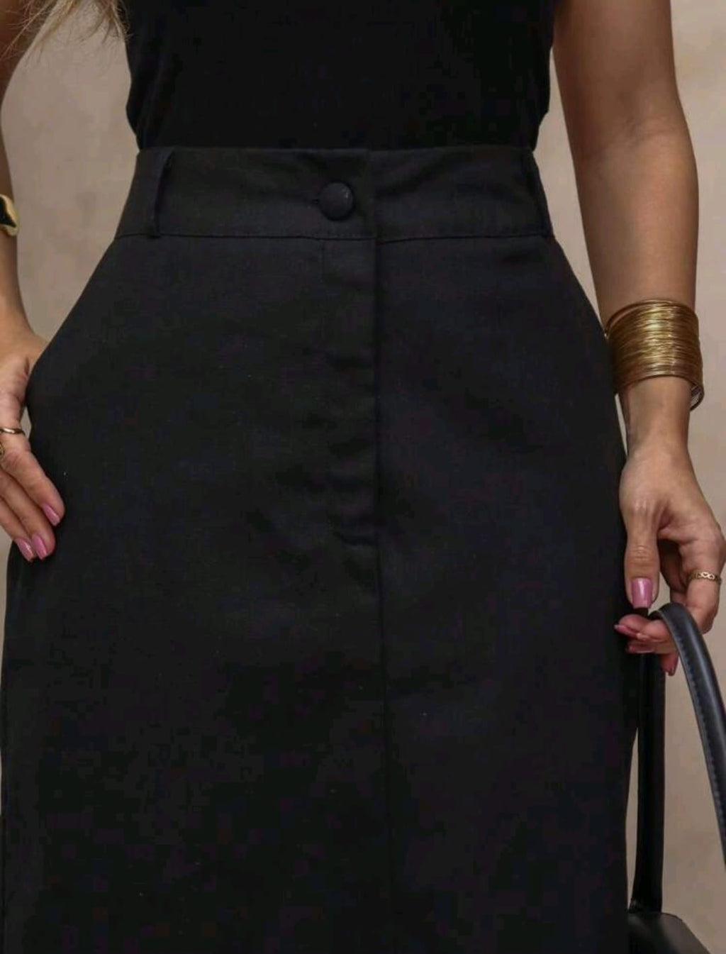 Saia Longa Alfaiataria com Fenda Frontal Moda Feminina Sofisticada