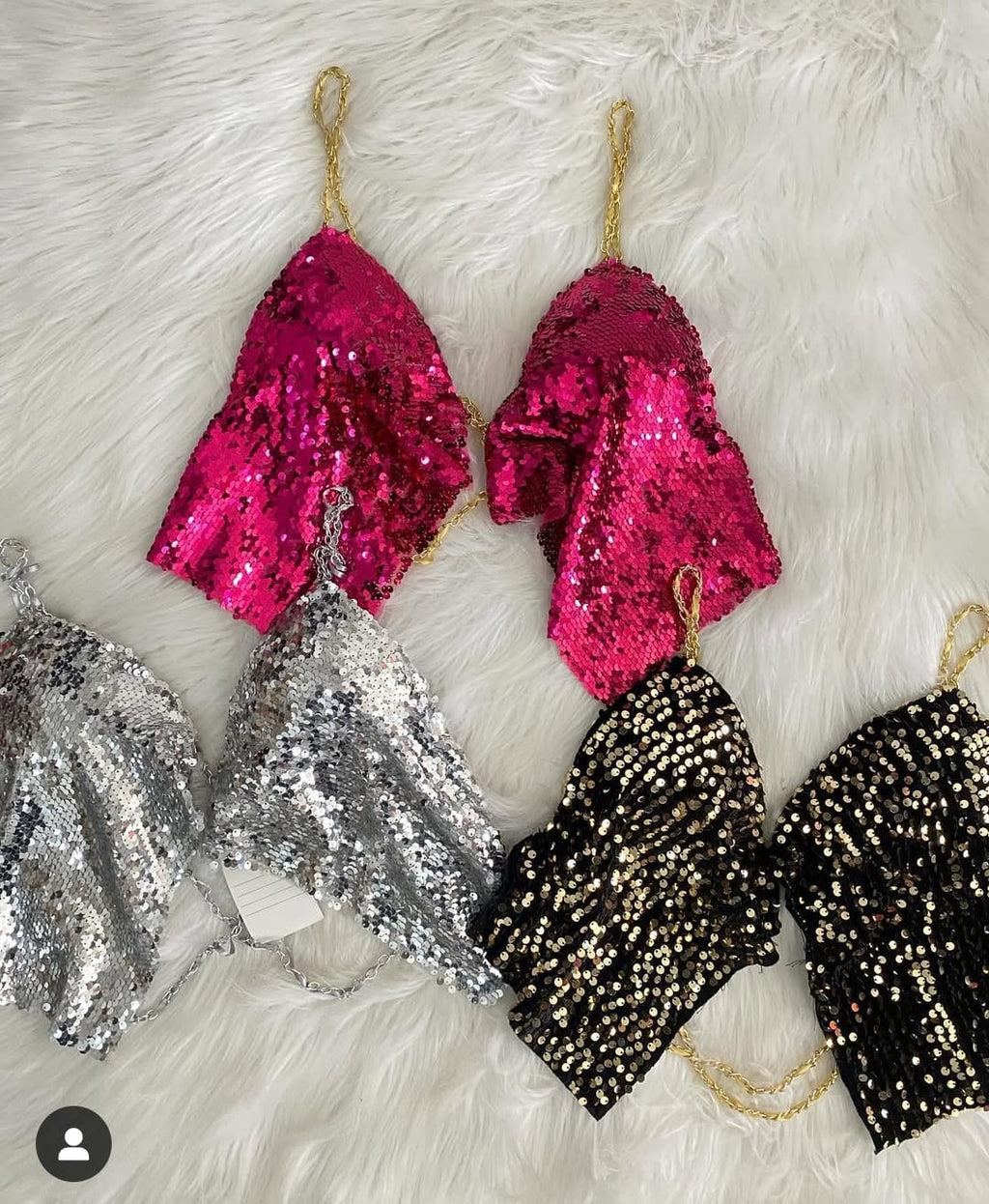 Cropped Paetê Corrente Delicadeza com Toque Sexy