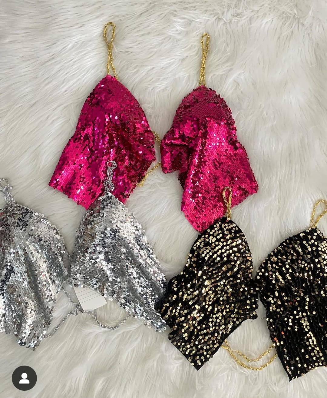 Cropped Paetê Corrente Delicadeza com Toque Sexy