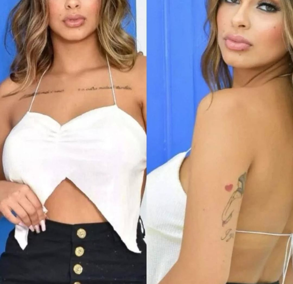 Cropped Paete Drapeado Sensual e Super Estiloso