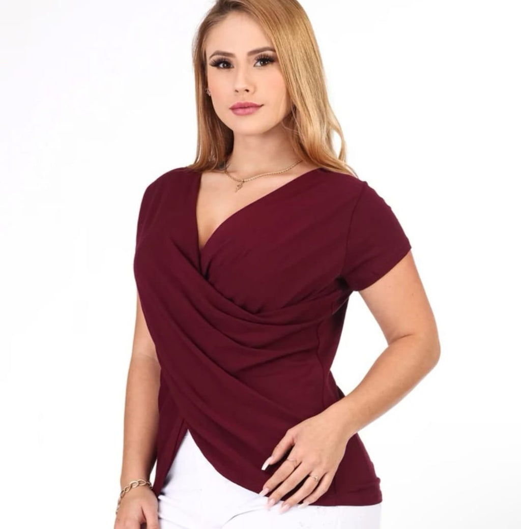 Blusa Malha Transpassada Conforto e Estilo Feminino