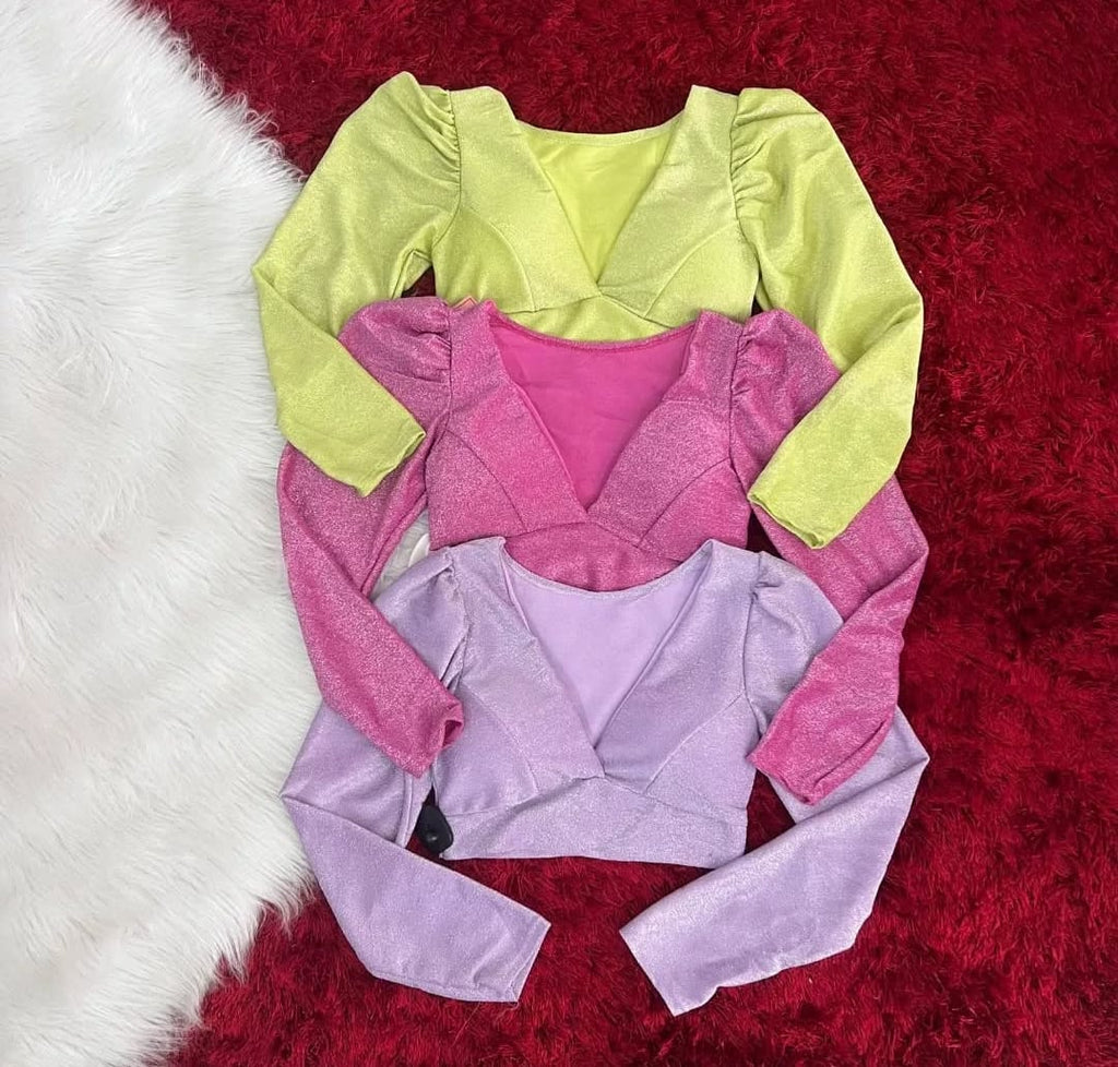 Cropped Lurex ML Princesa Delicadeza no Look