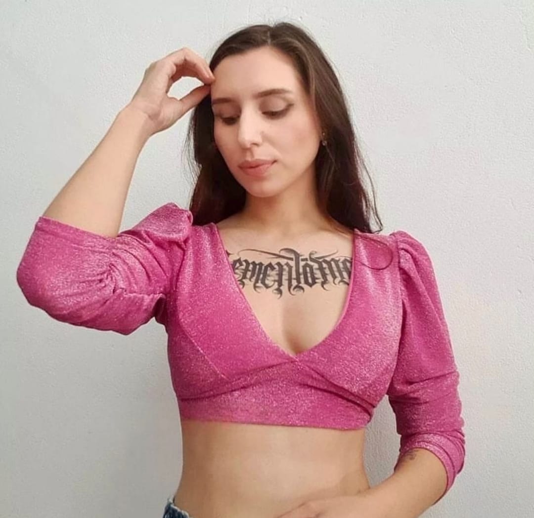 Cropped Lurex ML Princesa Delicadeza no Look