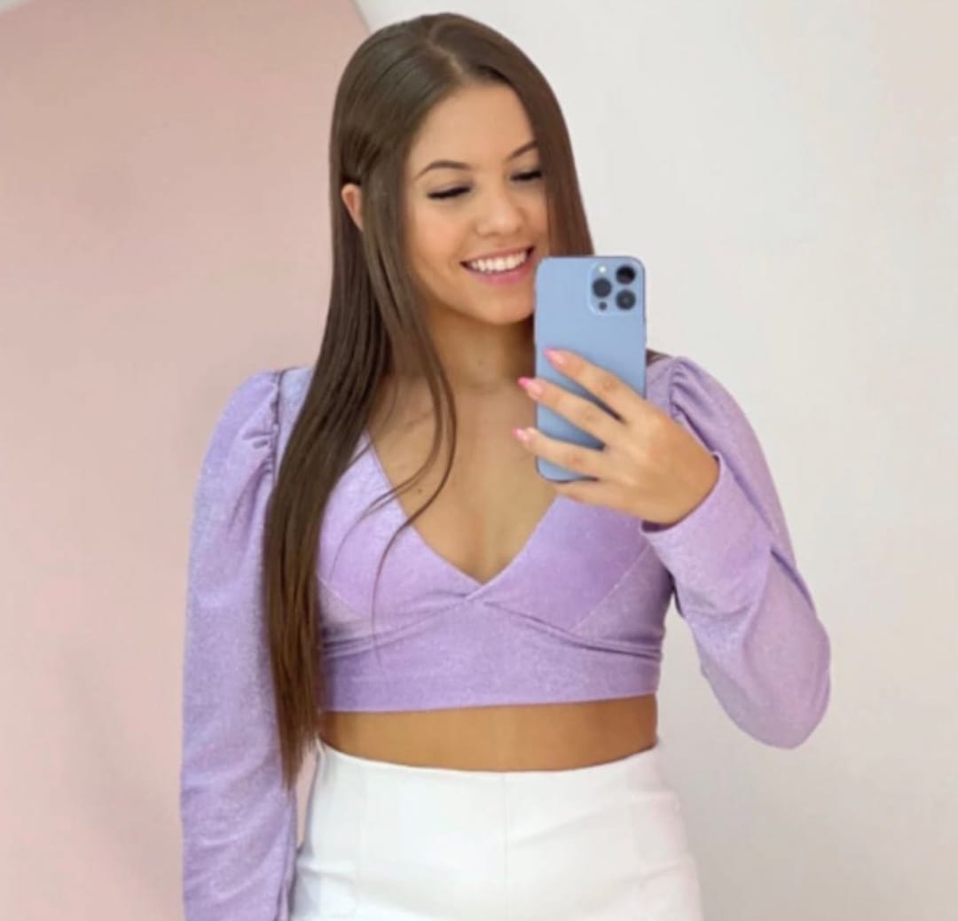 Cropped Lurex ML Princesa Delicadeza no Look