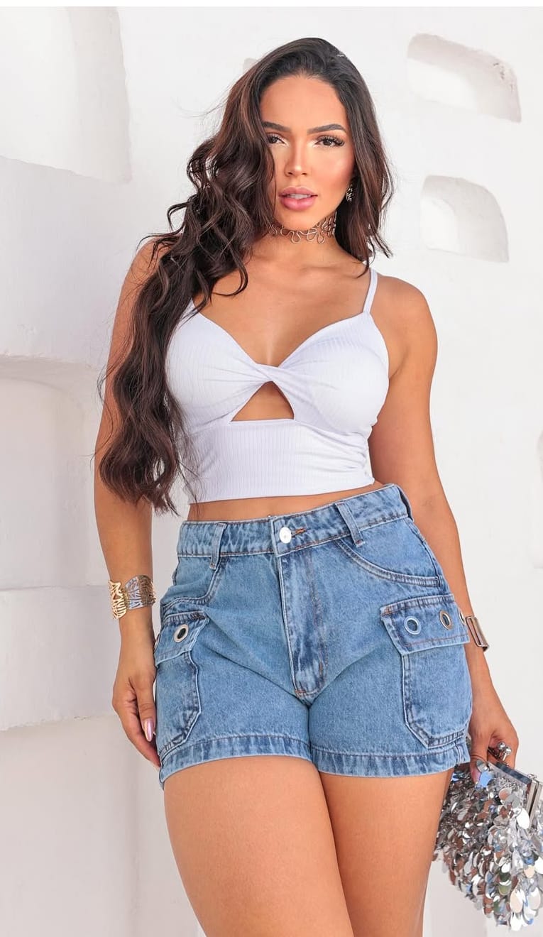 Croppedy Ampulheta Canelado Delicadeza no Look