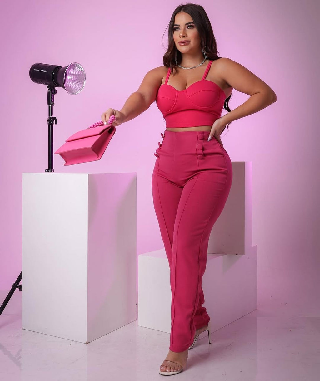 Cropped Neopreme Bojo Olhos Look Moderno e Chic