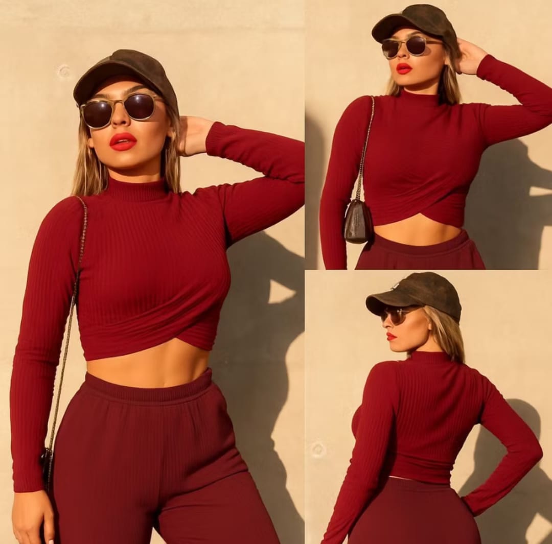 Cropped Canelado Transpas ML Estilo e Conforto para Dias Frios