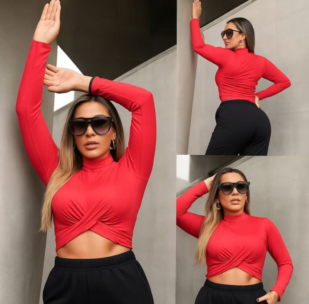 Cropped Canelado Transpas ML Estilo e Conforto para Dias Frios