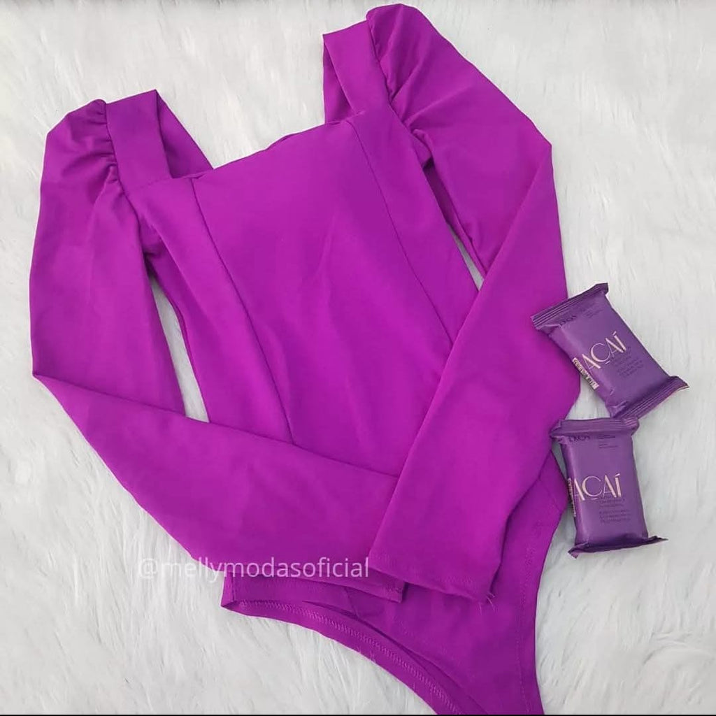 Boddy Princesa Manga Longa Estilo Moderno Feminino