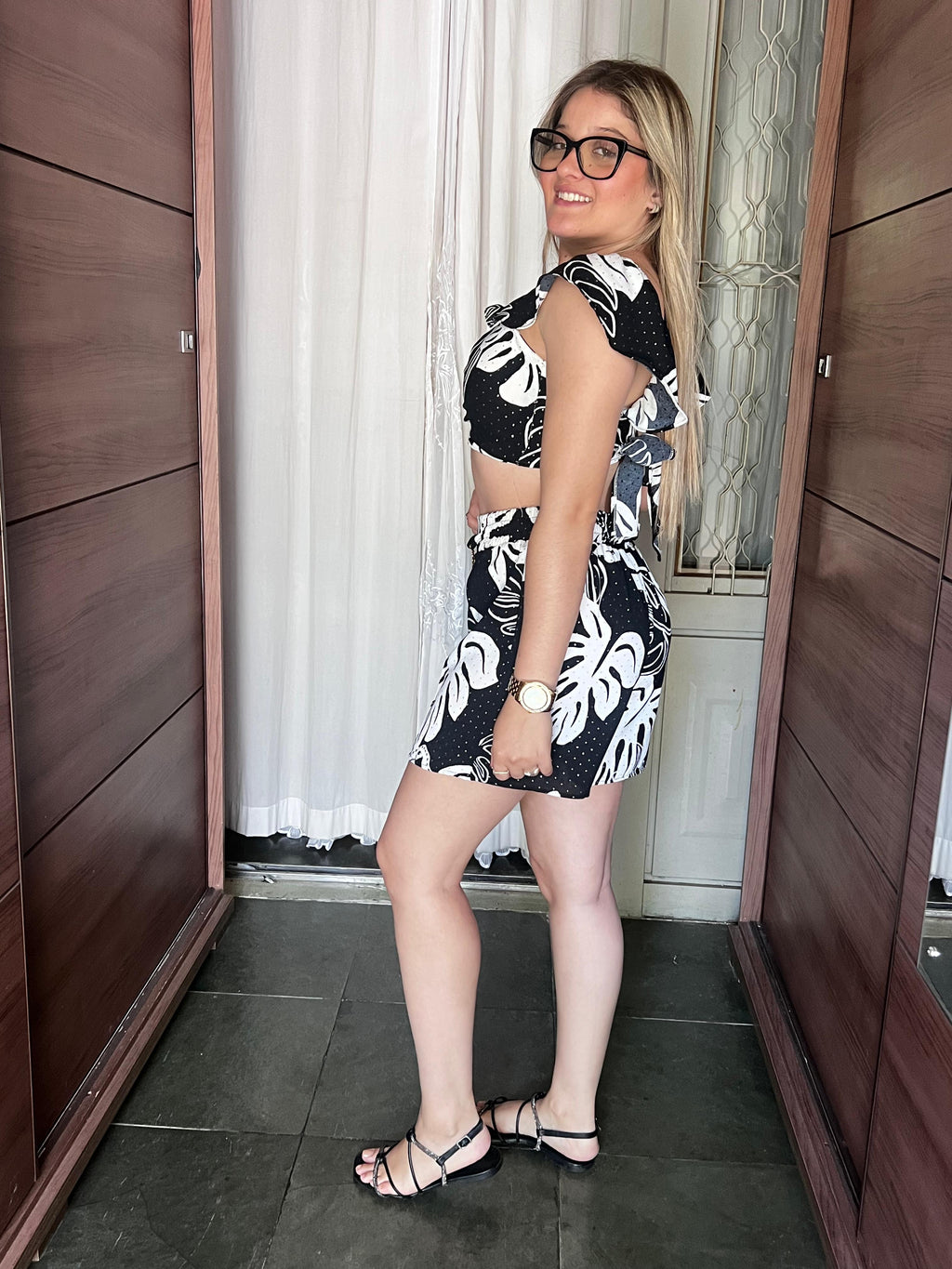 Conjunto Feminino Eliana P&B Look Sofisticado e Atemporal