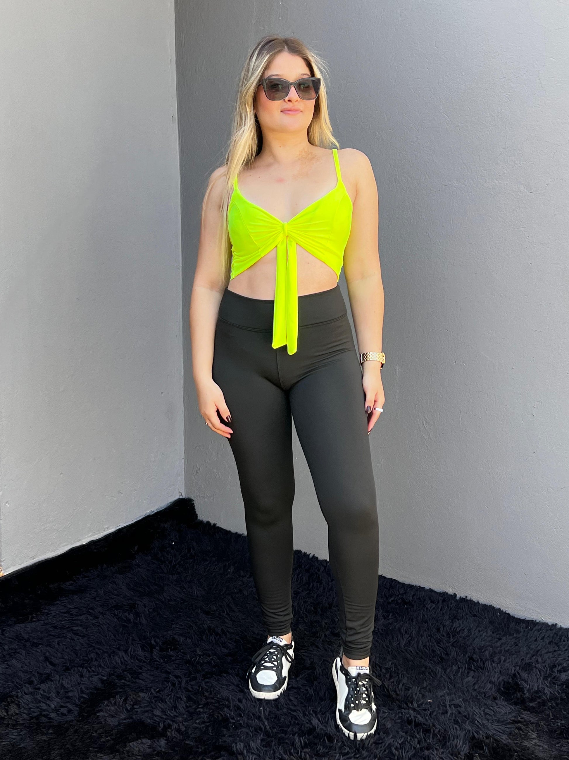 Cropped Lycra Nó Neon Feminino Moda Estilosa e Versátil