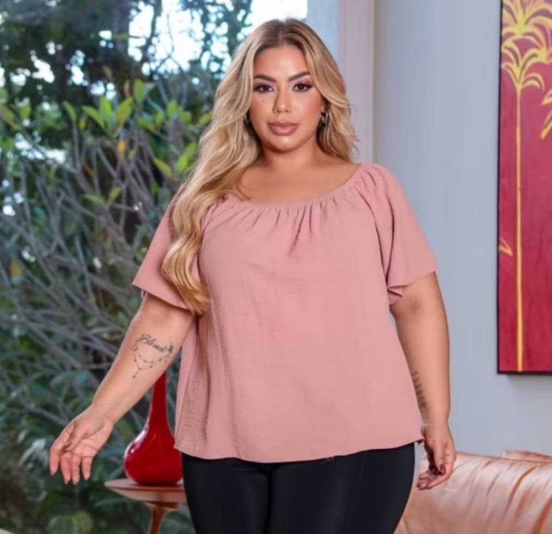 Blusa Plus Ciganinha Moda Charmosa e Confortável