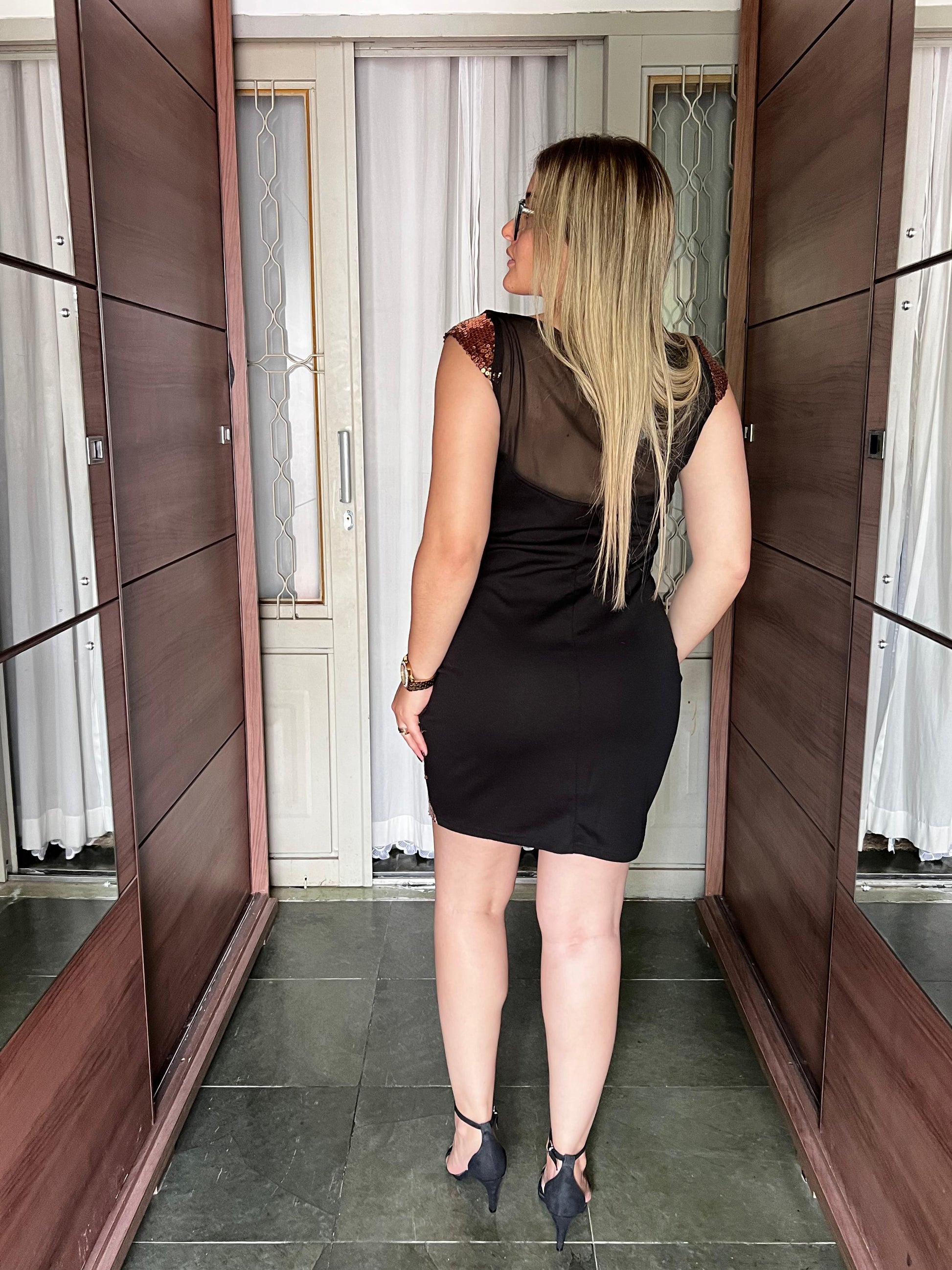 Vestido Paetê Rose Brilho Perfeito para Festas e Eventos