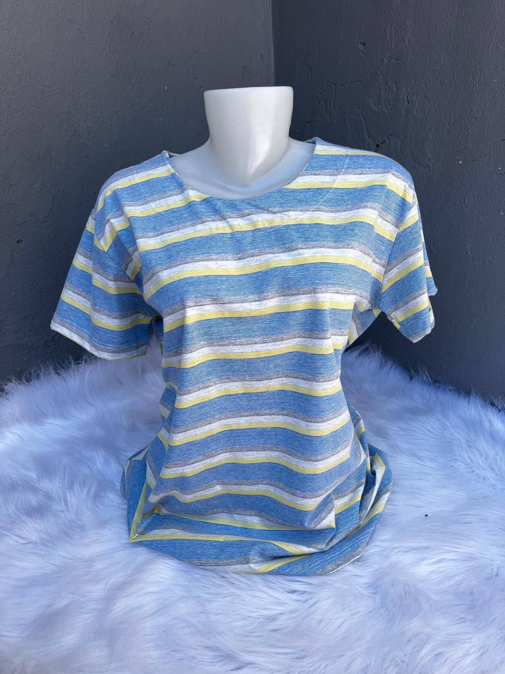 T-Shirts Feminina Plus Listra Conforto Para o Dia Dia