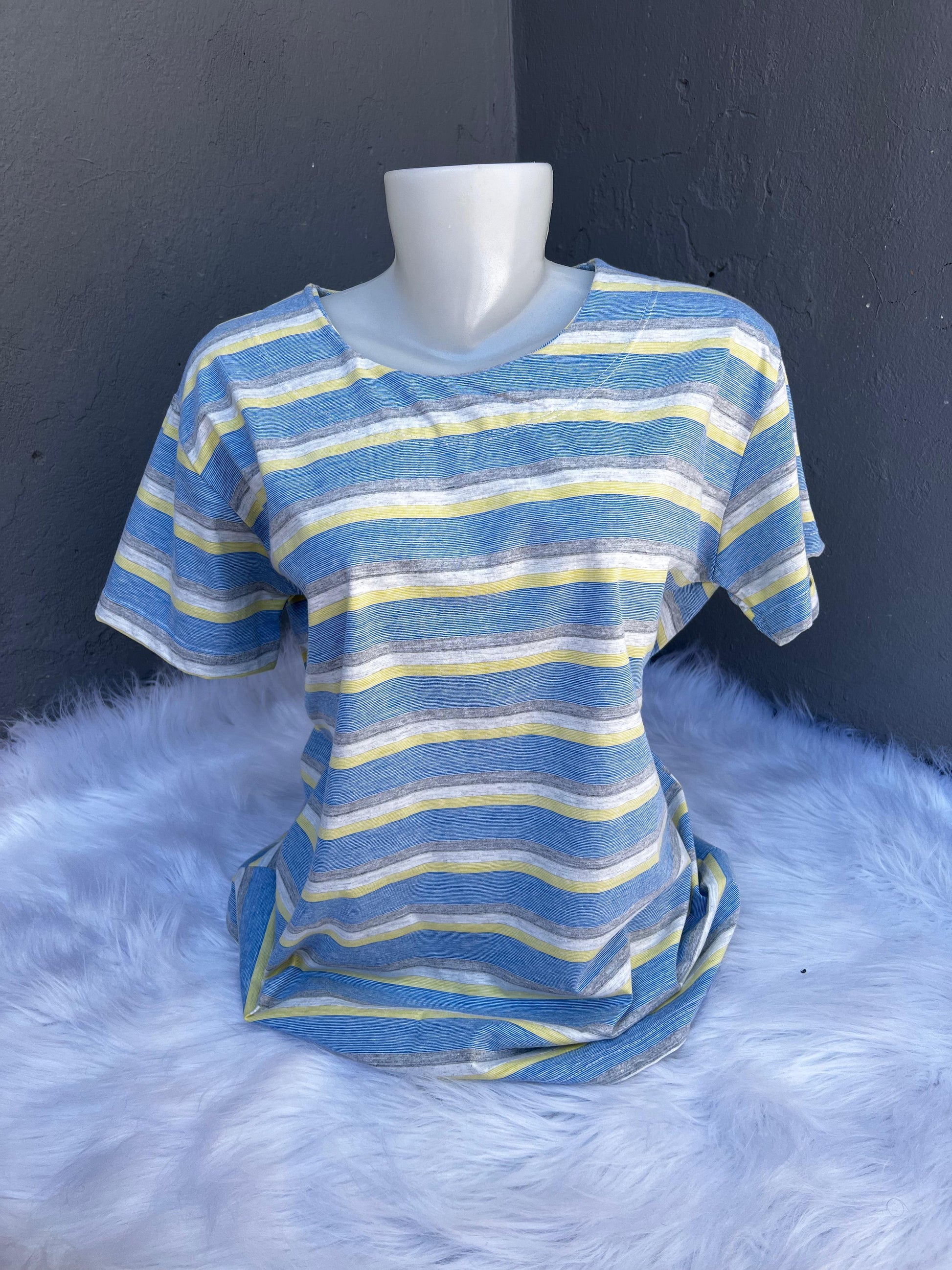 T-Shirts Feminina Plus Listra Conforto Para o Dia Dia