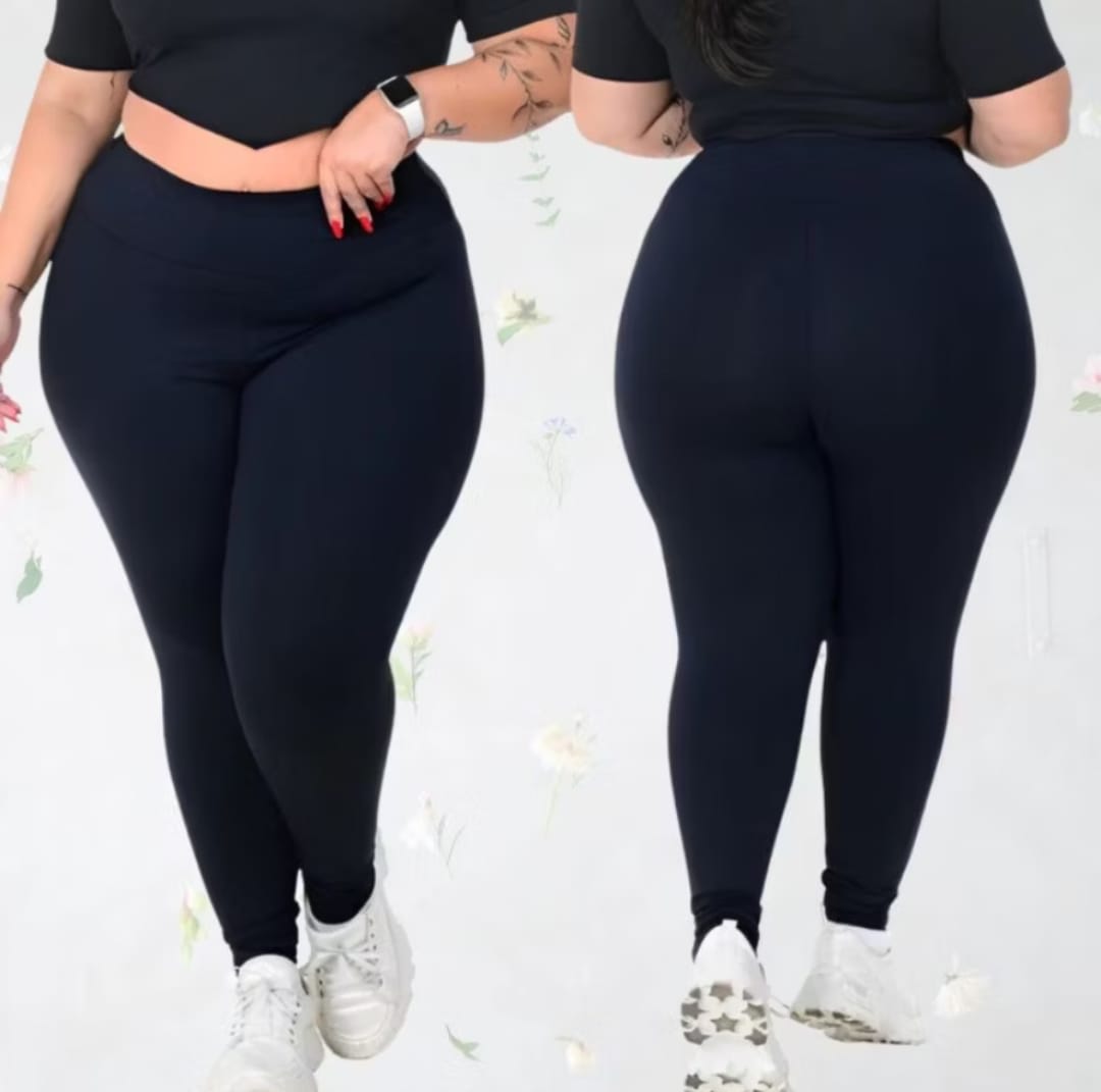 Calça Legging Plus Size Feminina Black