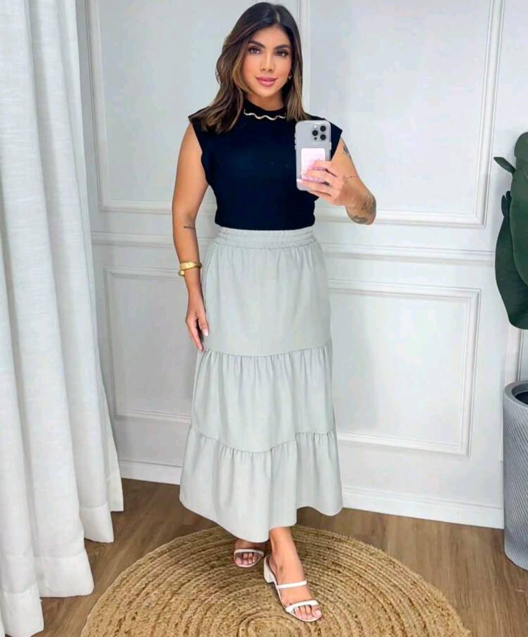 Saia Longa Feminina 3 Marias Romântica Fluida e Atemporal