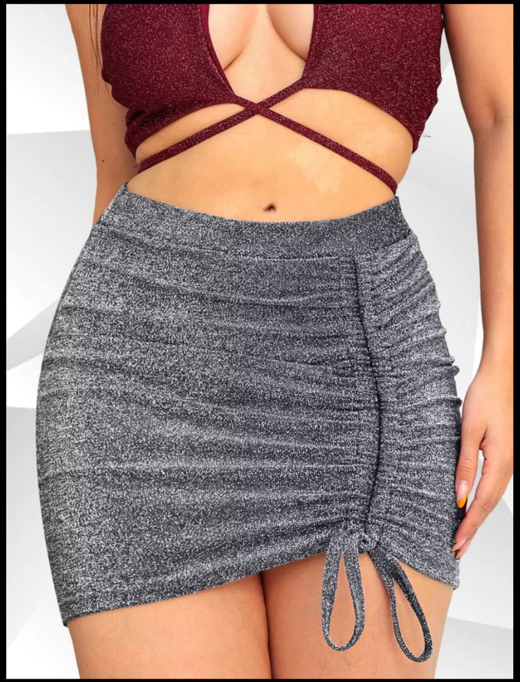 Saia Lurex Ajuste Look Moderno e Confortável