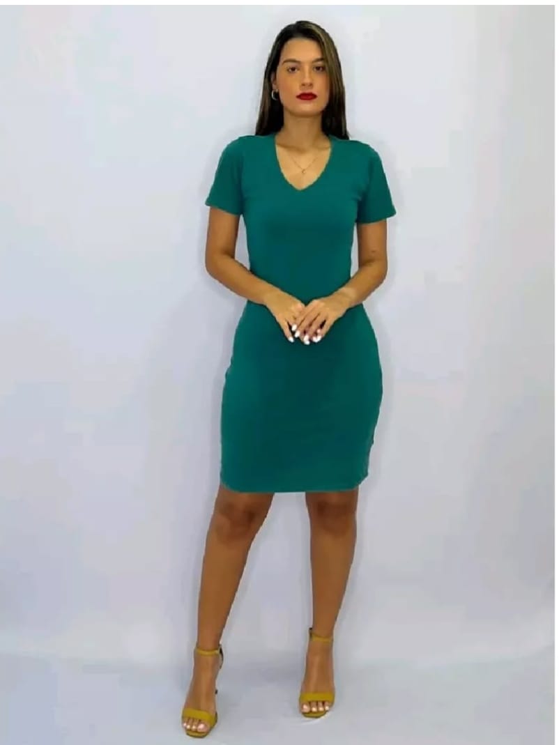 Vestido Malha Liso Versátil para Dia ou Noite