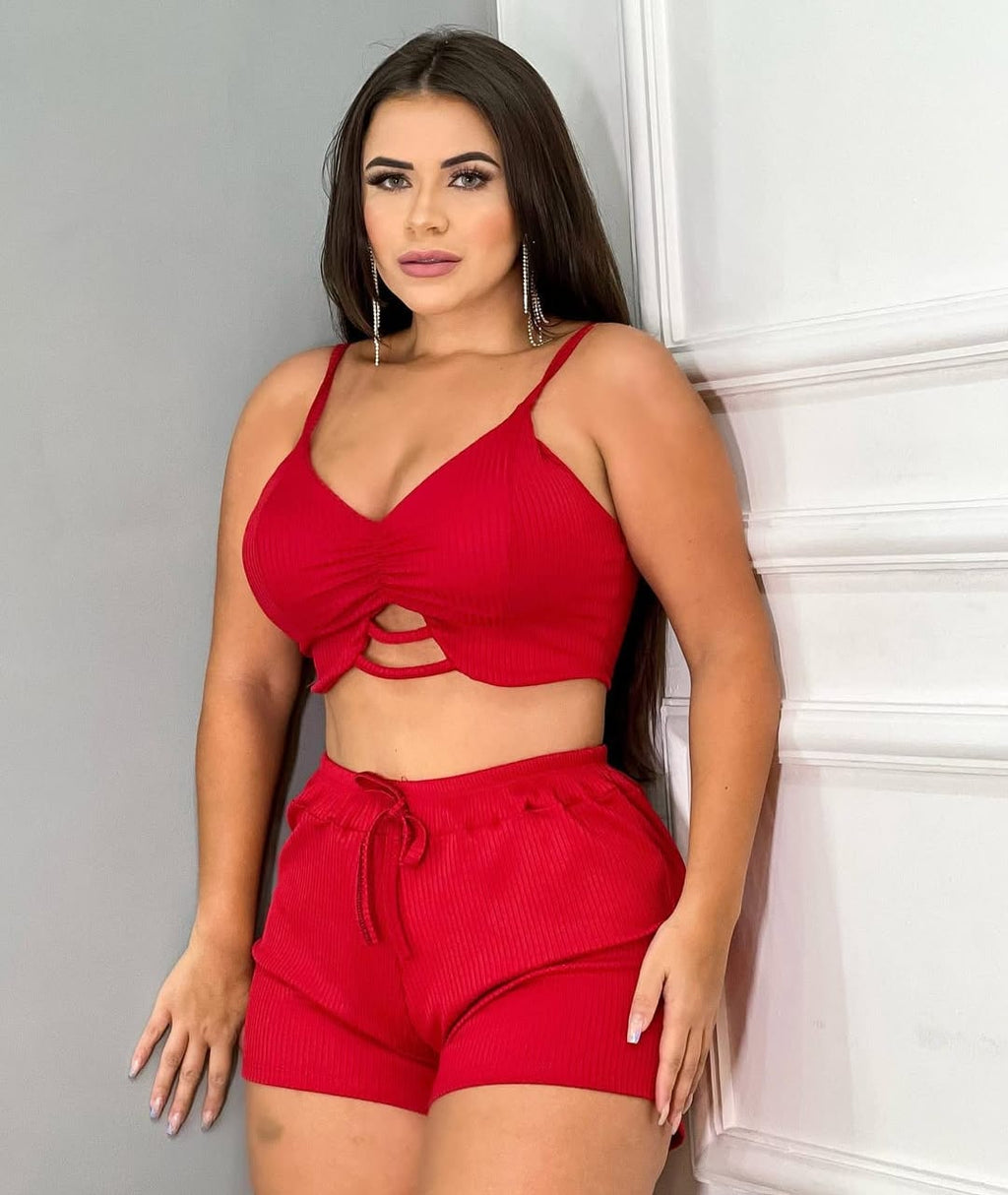 Cropped Canelado Drape Alça Conforto para Todas as Ocasiões