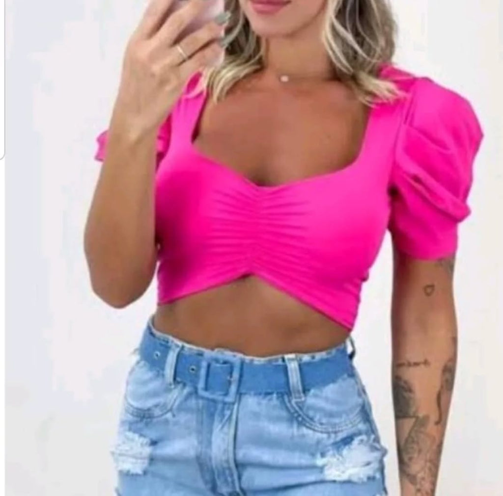Cropped Lycra Neon Princesa Moderno para Diversos Looks