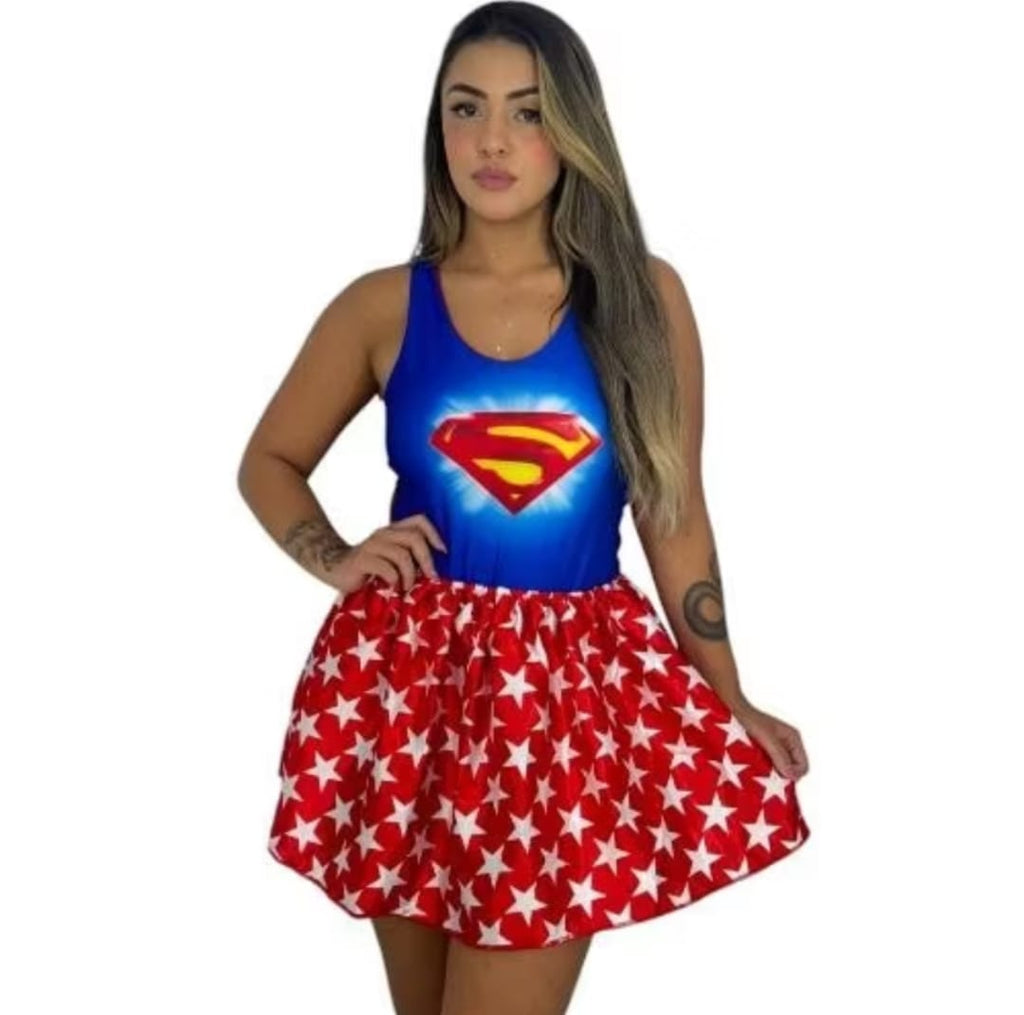 Bodyy Mulher Maravilha Feminino Look Despojado e Estiloso