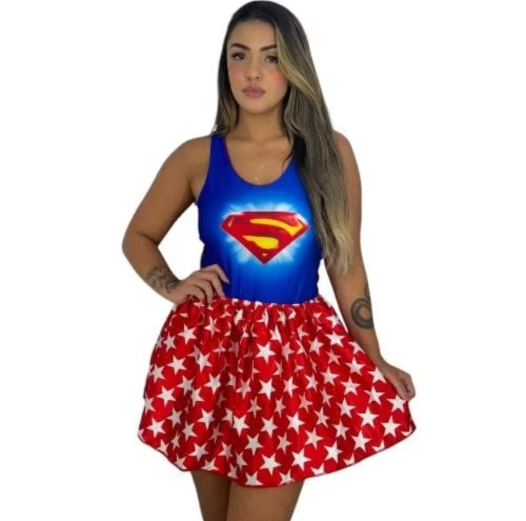 Bodyy Mulher Maravilha Feminino Look Despojado e Estiloso