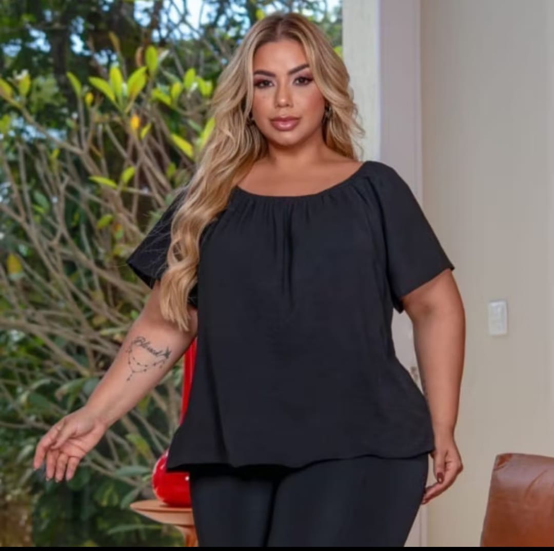 Blusa Plus Ciganinha Moda Charmosa e Confortável