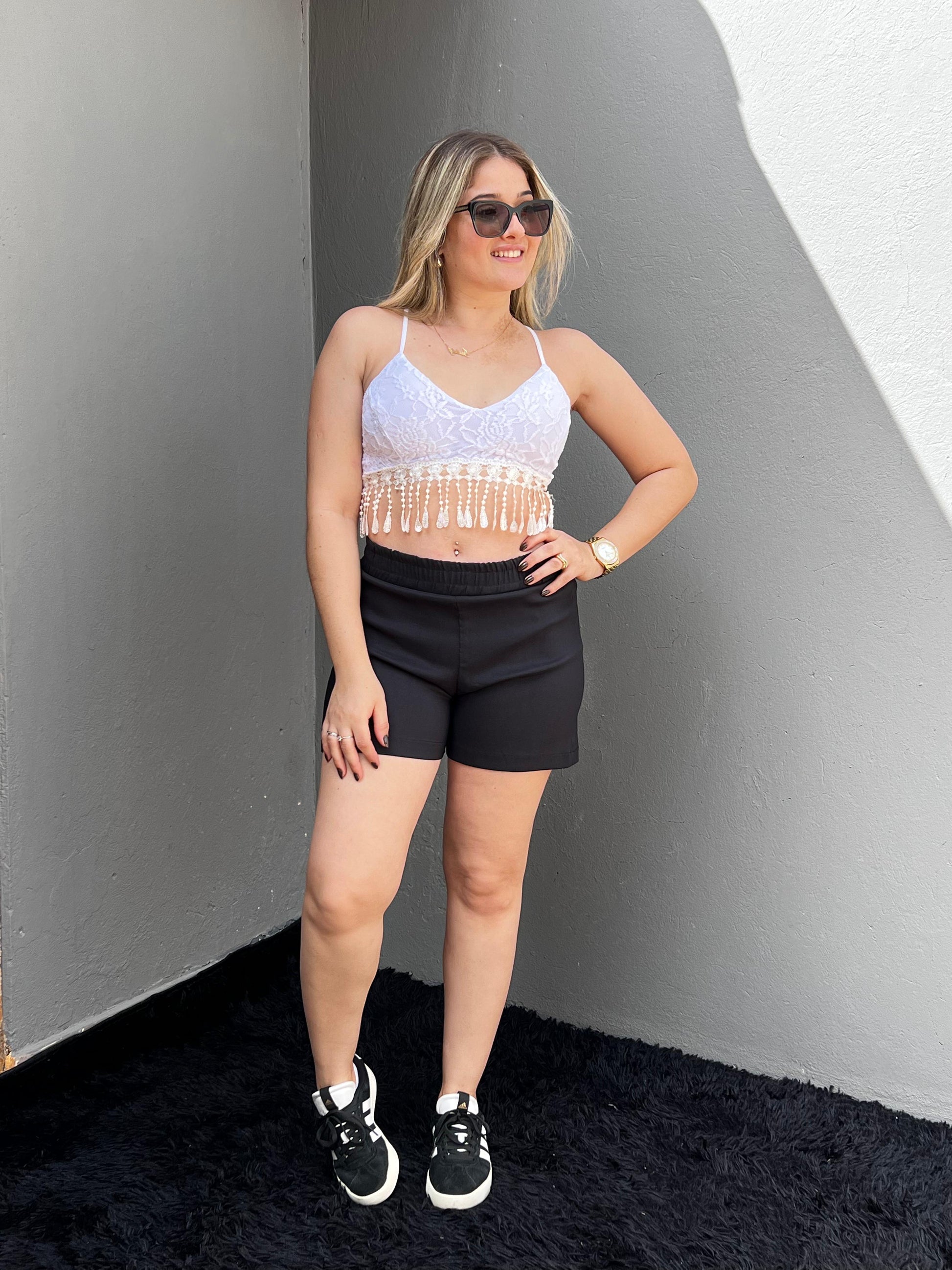 Cropped Renda Franjinha Look Feminino Chic e Confortável