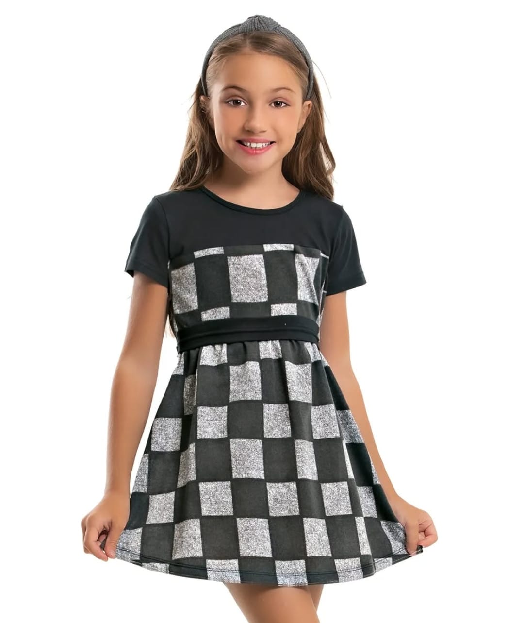 Vestido Infantil Quadriculado Conforto com Estilo Moderno
