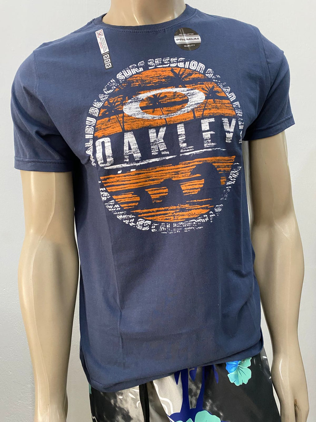 Camiseta Masculina Oakley Azul Estampada