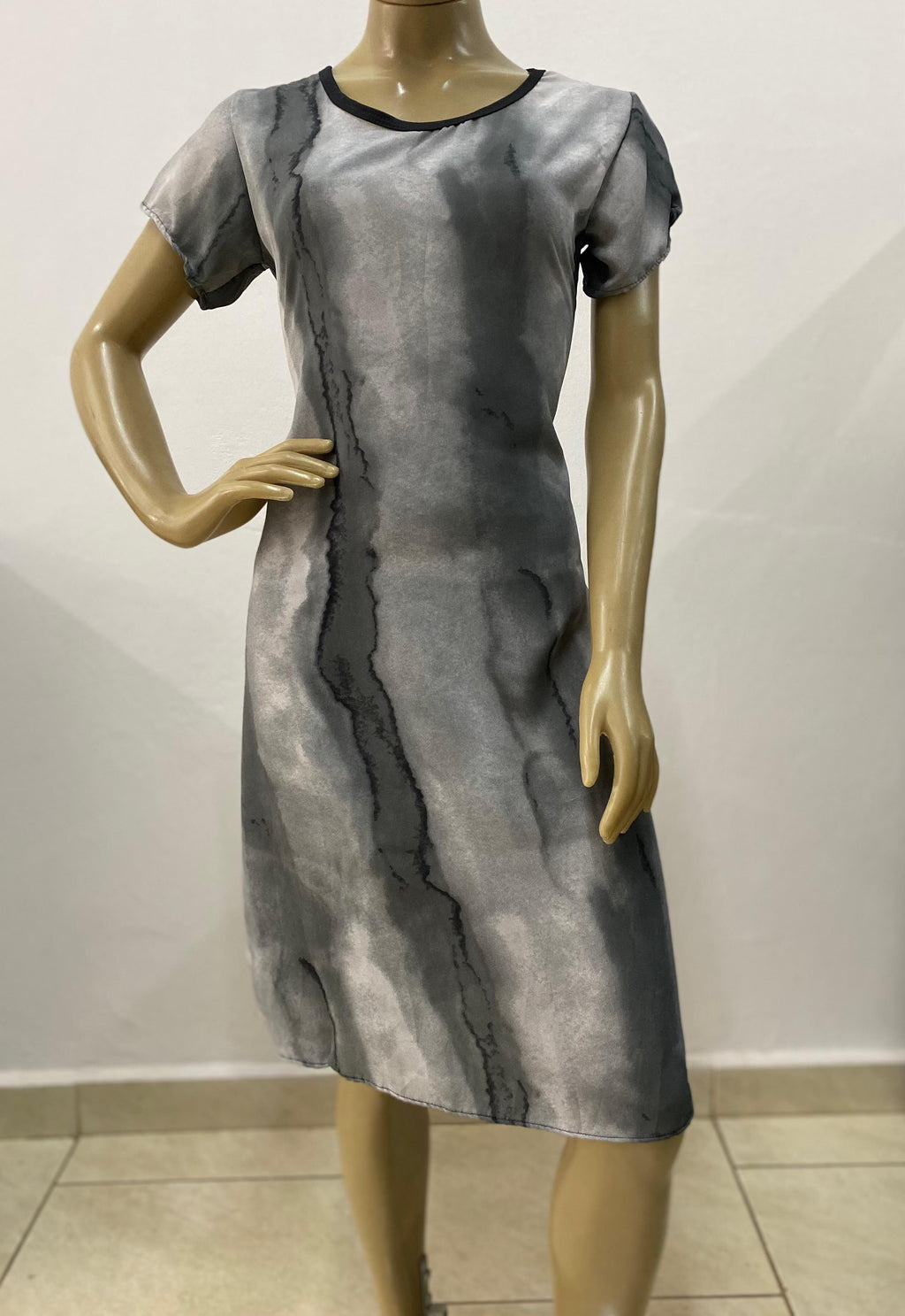 Vestido Feminino Cinza Mesclado